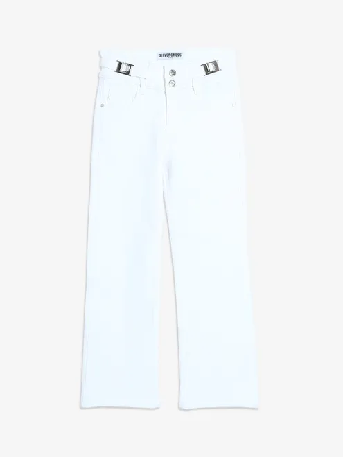 Silver Cross white solid jeans