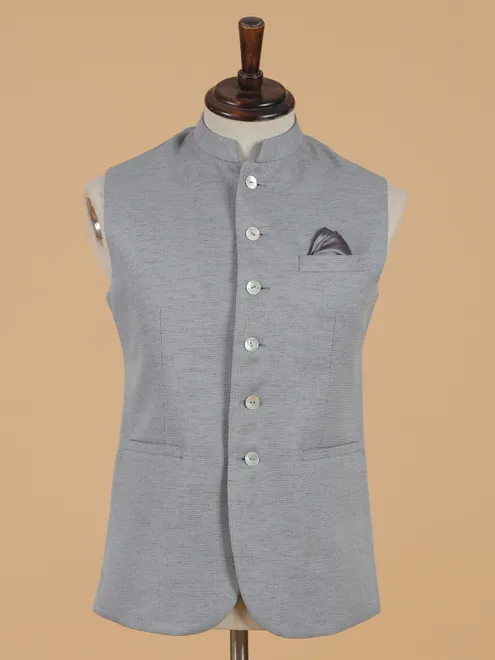Sophisticated grey cotton waistcoat