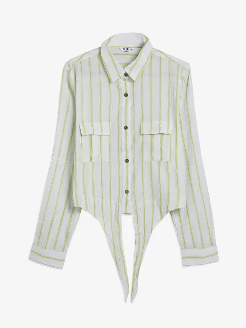 Spykar green stripe shirt