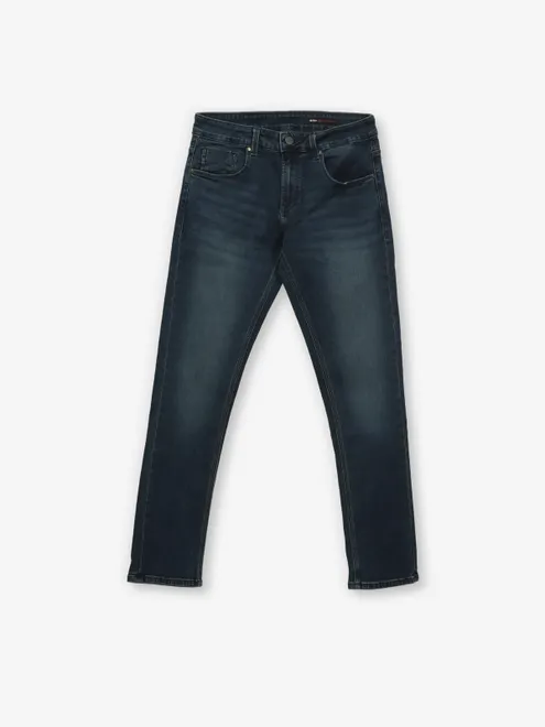 SPYKAR washed vintage dark blue denim jeans