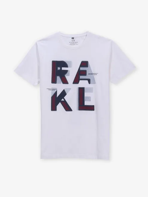 STATUS QUO white printed t-shirt in cotton