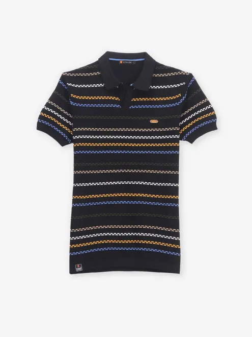 STRIDE black stripe t-shirt in cotton