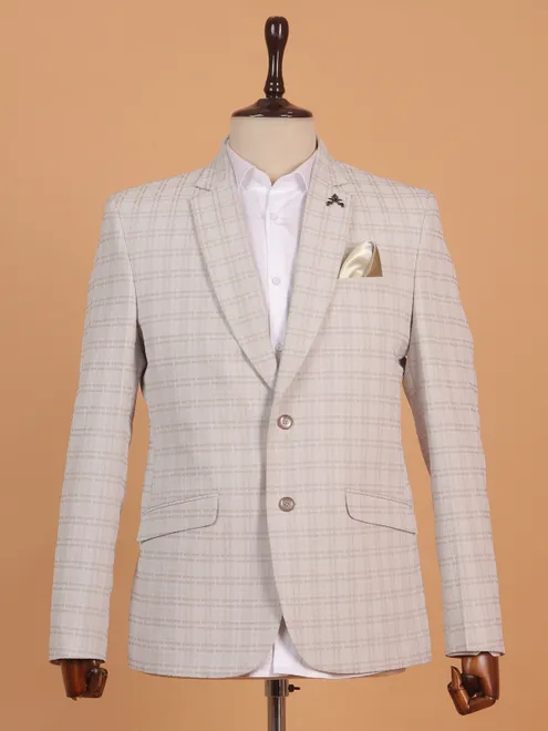 Stunning beige textured cotton blazer