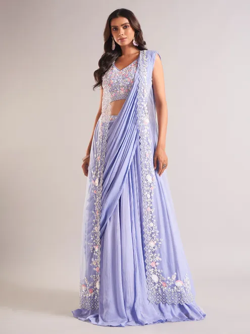 Stunning purple lehenga choli in georgette