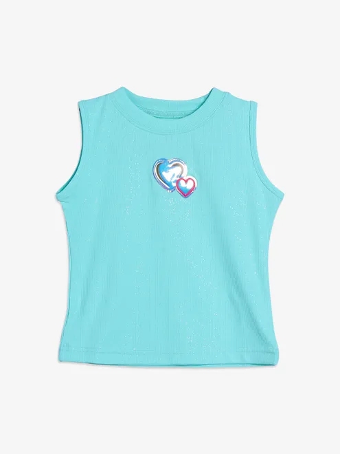 Tiny Girl aqua cotton casual top