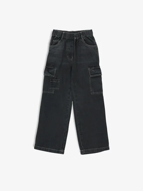 TINY GIRL dark grey washed denim
