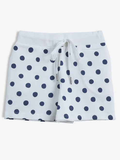 TINY GIRL white printed cotton shorts