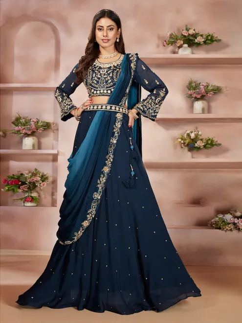 Trendy georgette wedding lehenga choli