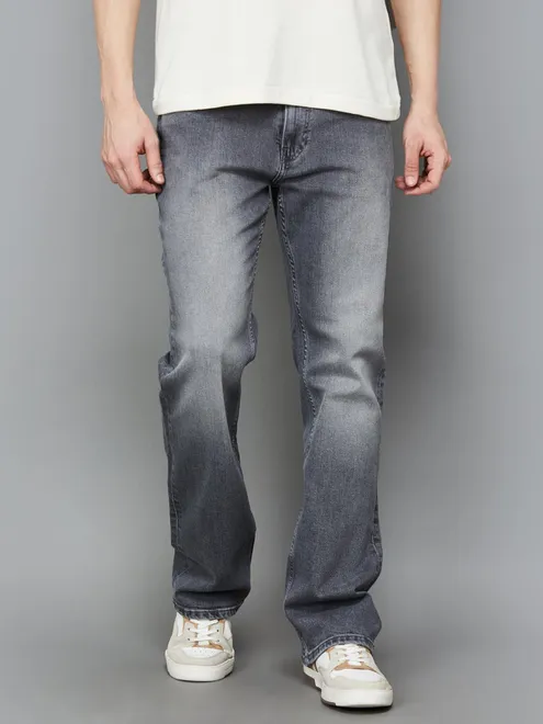 U S POLO washed grey bootcut fit denim jeans
