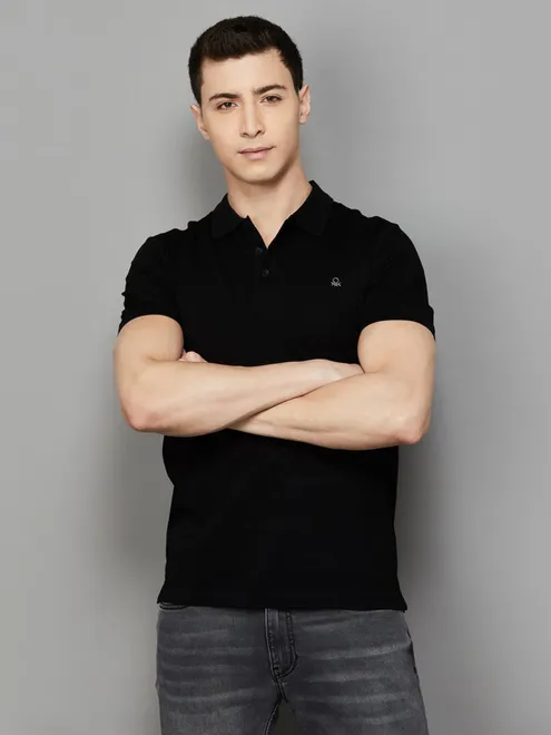 UCB black half sleeve polo t-shirt