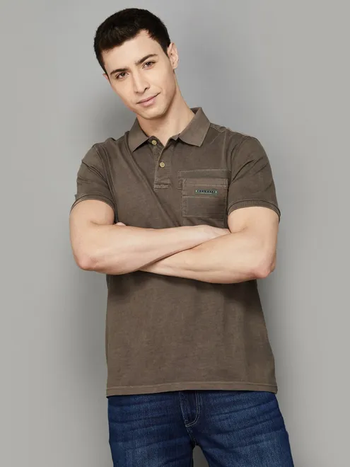 UCB brown half sleeve polo t-shirt