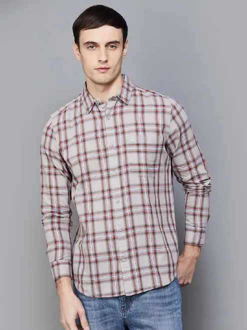 UCB cotton beige checks shirt