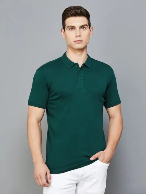 UCB dark green plain casual t-shirt