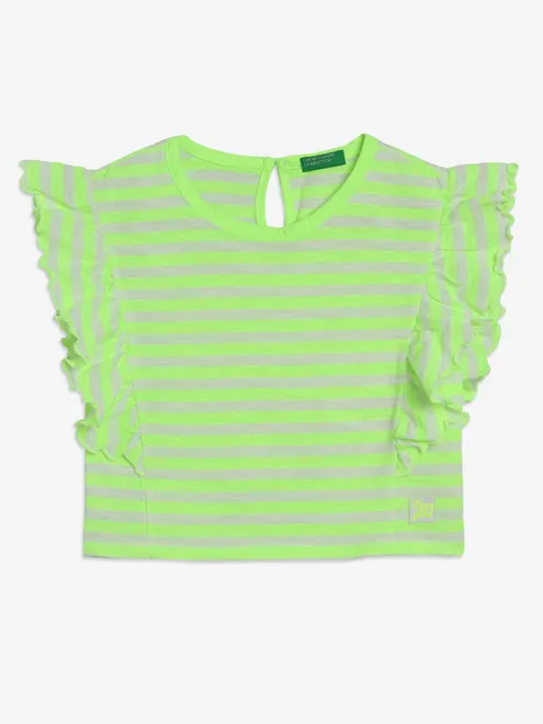 UCB neon green cotton stripe top