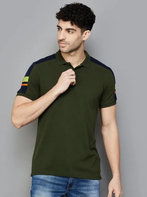 UCB plain olive t-shirt in cotton fabric