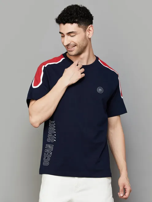 UCB printed navy slim fit t-shirt