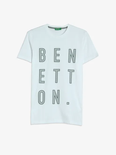 UCB printed white cotton casual t-shirt