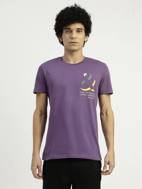 UCB round neck purple cotton t-shirt