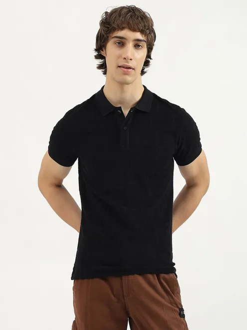 UCB textured cotton clack t-shirt for men