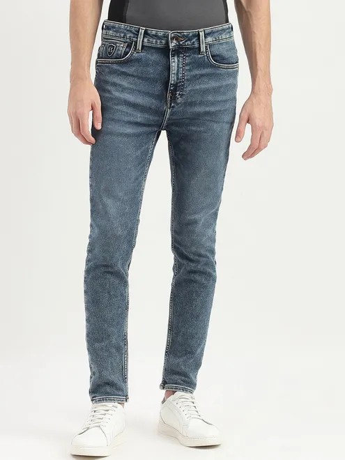 UCB washed blue jeans