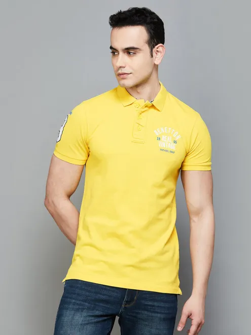 UCB yellow plain half sleeve t-shirt