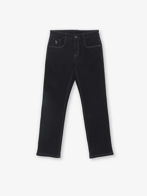 US POLO ASSN solid black denim jeans for men