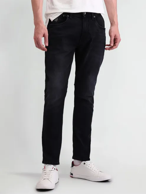 US POLO black washed slim fit denim