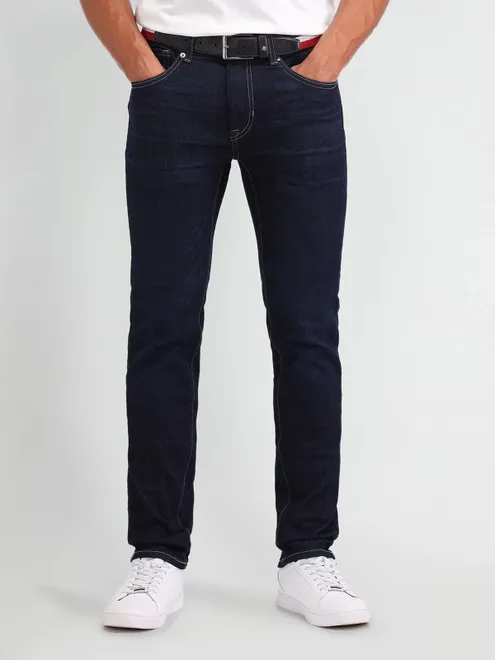 US POLO denim solid black jeans for men