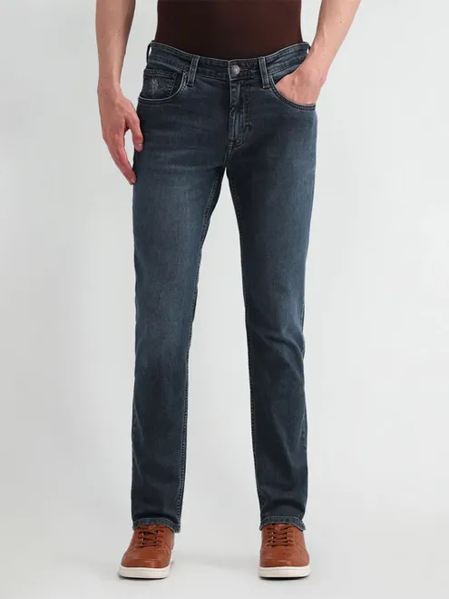 US POLO washed grey slim taper jeans