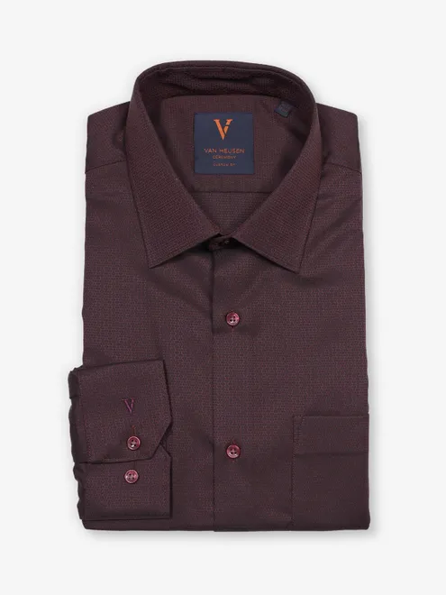 VAN HEUSEN brown textured cotton shirt