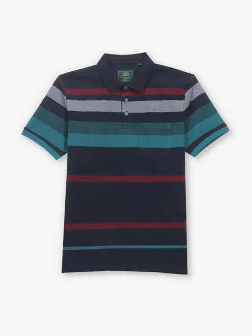 VAN HEUSEN men multicolour stripe cotton t-shirt