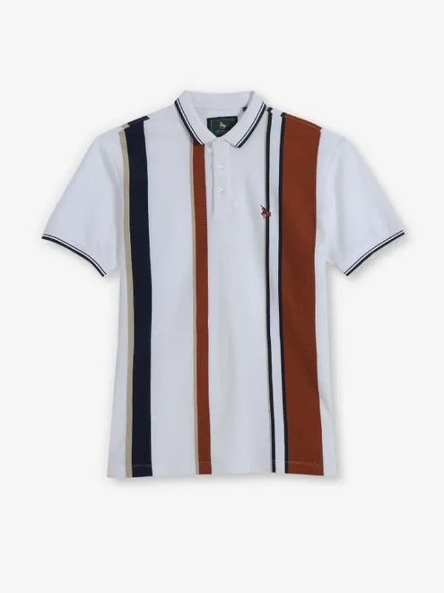 VAN HEUSEN white stripe cotton t-shirt
