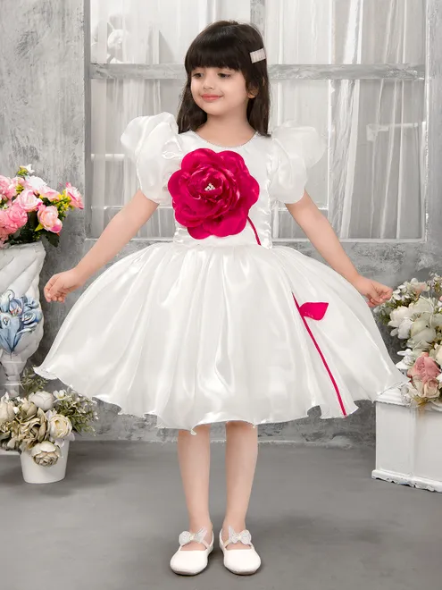 White organza frock for party wear
