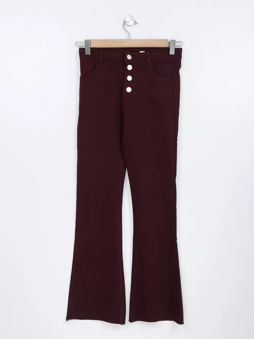 Wine bootcut denim jeans