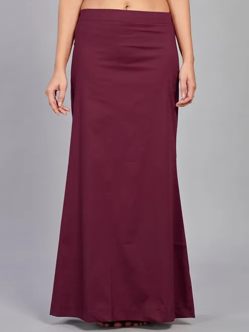 Wine lycra cotton plain petticoat
