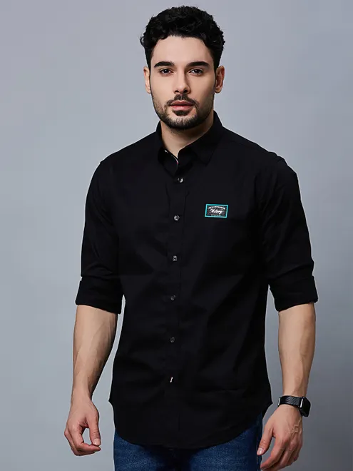 River Blue full sleeve black shirt