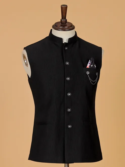 Classy black stripe waistcoat