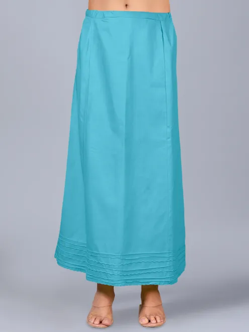 Aqua plain cotton petticoat