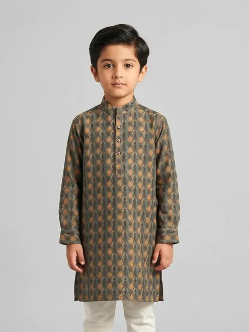 Classy brown printed kurta