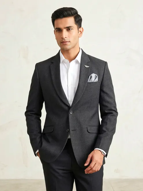 Stunning terry rayon blazer in dark grey