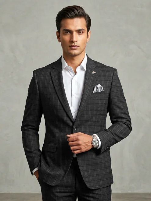 Latest black cotton blazer for men
