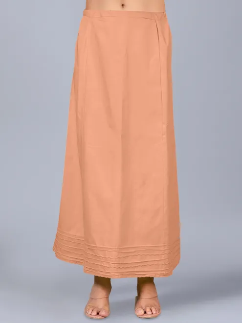 Peach cotton saree petticoat