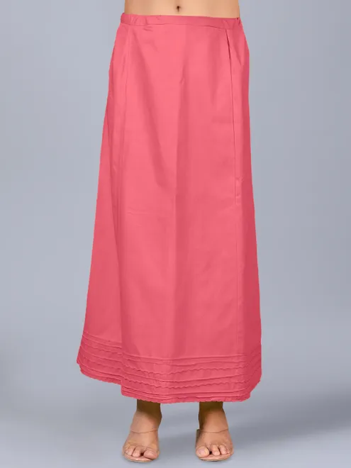 Magenta cotton plain petticoat