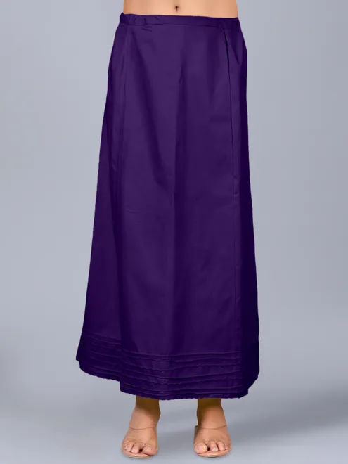 Dark purple cotton saree petticot