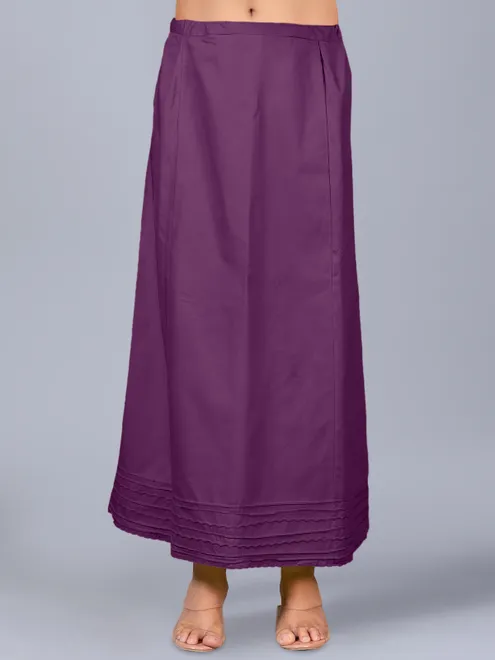 Purple cotton plain petticoat