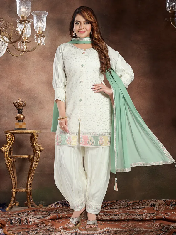 Latest off-white punjabi style salwar suit