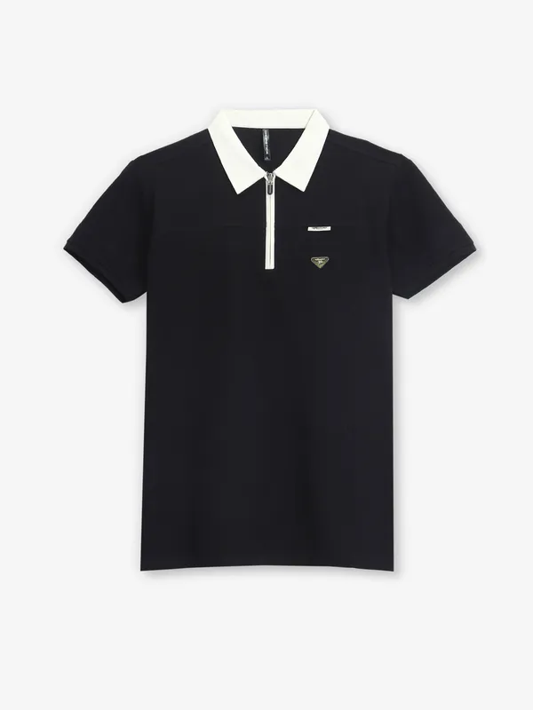 CHOPSTICK black polo half sleeve t-shirt