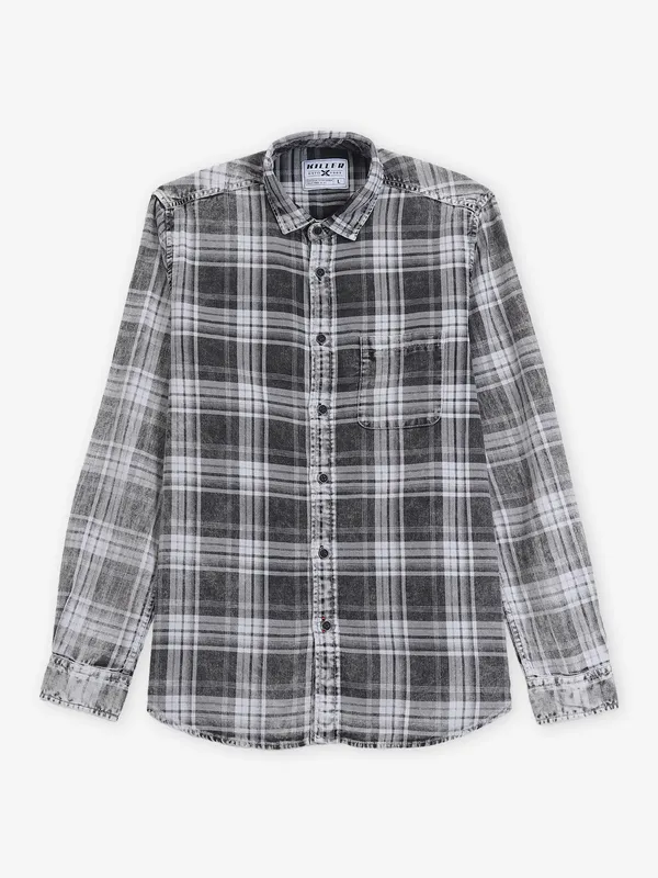 KILLER grey cotton casual shirt