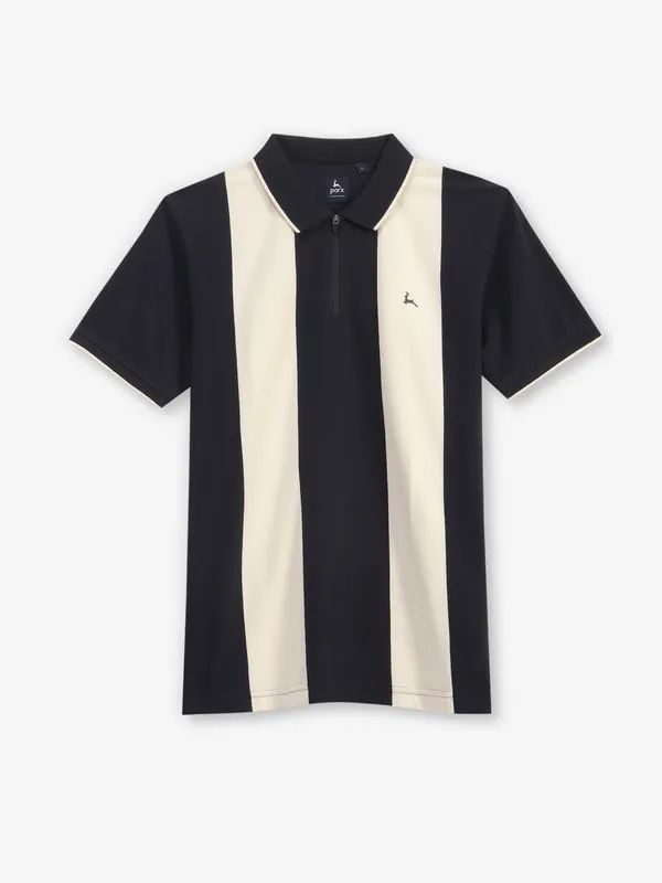 PARX color block navy cotton t-shirt