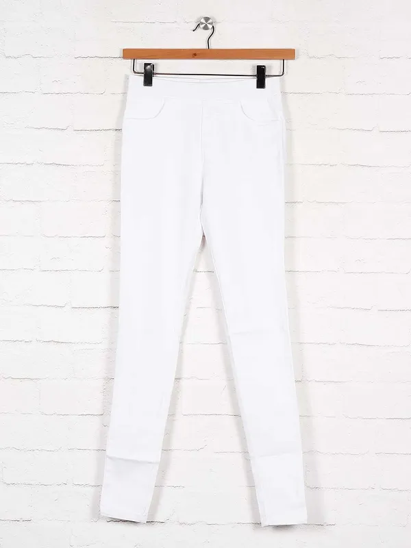 White denim casual wear jeggings